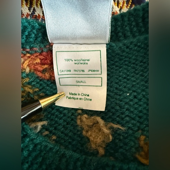 Vintage Laura Ashley Wool Sweater Holiday Floral Knit Small - Picture 11 of 11